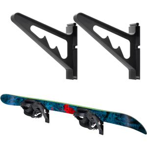 Poskad Snowboard Wall Mount Display Rack,Adjustable Storage Layers Space Saving Design,Home and Garage SKi Board Storage, 3 Pack