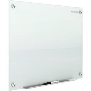 Quartet Magnetic Glass Dry Erase White Board, 48''W x 36''H Whiteboard, Infinity Frameless Mounting, White Surface (G4836W)