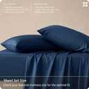 Bedsure Queen Sheet Set, Rayon Derived from Bamboo, Cooling Sheets, PureWoven, Breathable & Soft, Deep Pocket Up to 16 Inches, Hotel Luxury Silky Bedding for Hot Sleepers, Navy