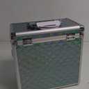 FRENESSA Extra Large Makeup Organizer Case Cosmetic Box Storage with Drawer Mirror Nail Manicure Accessory Organizer With Dividers Travel Nail Art Case for Makeup Artist Nail Tech Case Watery Blue