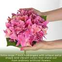 Artificial Hydrangea Flowers Real Touch Faux Hydrangeas Flower 7 Inch Large Hydrangea Heads with Unique Petal Shape, 23.6" Long Pink Hydrangeas Stems for Vase Wedding Home Table Centerpiece Decor