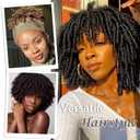 Braided Wigs for Black Women and Men Dreadlock Wig Short Afro Wig Layered Glueless Passion Twist Hair Faux Locs Crochet Hair Curly Synthetic Wig with Bangs (#1B/30 Ombre Brown, 12 Inch)