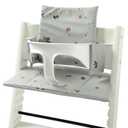 Baby Cushion Set Soft and Comfort High Chair Cushion for Infant, Toddler High Chair Accessories Easy to Clean and Install, Fig Grey