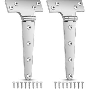 Moxweyeni 2 Pcs 8 x 4 Inches 316 Stainless Steel T Hinges Marine Grade Heavy Duty Boat Hatch Hinge with Screws for Hatch, Yacht, Gate, Door, Fence, Barn, Cabinets, Windows