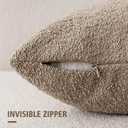 Foindtower Decorative Textured Boucle Throw Pillow Covers Accent Solid Pillow Cases Neutral Soft Cozy Couch Cushion Case for Chair Sofa Bedroom Living Room Home Decor 22x22 Inch,1PC,Light Khaki Tan