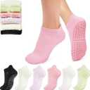 LUCKIEY Non-Slip Pilates Socks for Women 6 Pairs - Yoga, Barre, Hospital, Barefoot Grip Socks