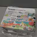 Non-Stick Cookware Set, Portable Lightweight Cast Iron Pots and Pans with Glass Lids and Nylon Utensils - 13 Piece Set Blue for Outdoor Camping Picnic Travel