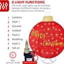 HOYECHI 2pc Lighted Pop-Up Outdoor Christmas Ornament Set Holiday Ball Decorations with 200 LED Lights, 8 Lighting Modes, for Yard & Outdoor Christmas Decor - Red/Green