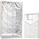 Wire Rack Covers,Heavy Duty 600D Dustproof Waterproof Storage Rack Covers for Metal Shelves,Storage Shelf Cover with Zipper for Wire Shlef,30''W x 14''D x 63''H,Beige with Clear Front