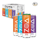 ZOA Zero Sugar Energy Drinks, Variety Pack - Sugar Free with Electrolytes, Healthy Vitamin C, Amino Acids, Essential B-Vitamins, and Caffeine from Green Tea (MS, TP, FG, WO)- 12 Fl Oz (12-Pack), BBD 08/13/2026