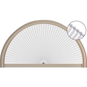 Half Circle Window Shade Arch Window Cellular Blackout Shades Cordless for Half Moon Window Shade no Drill Honeycomb Blackout Blinds Easy to Cut and Install (White 18" x 36")