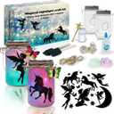 2Pepers DIY Fairy and Unicorn Nightlight Craft Kit (2 Pack), Fairy Lantern Jars Arts and Crafts for Girls, Make Your Own Unicorn Lamp Decor Craft Project, Gifts for Kids