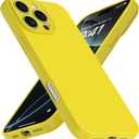 Compatible with iPhone 16 Pro Max Case, Liquid Silicone Upgrade [Camera Protection] [Soft Anti-Scratch Microfiber Lining] Shockproof Phone Case (Yellow, iPhone 16 Pro Max)