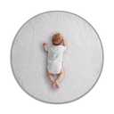 Byrd & Blume Round Baby Play Mat, Organic Cotton Soft Padded Nursery Floor Mat, Safe Hypoallergenic Baby Mat, Reversible, Foldable, Portable Infant Tummy Time Mat Fits Tents & Playpens (40"x40") Gray (Grey)