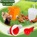 Automatic Chicken Feeder & Waterer Set - 8 Feeder Ports + 8 Water Cups, DIY Ratproof Waterproof Poultry Supplies