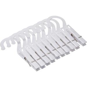 Fox Run Laundry Hooks, Set of 10 Clothing Pin Hooks, White