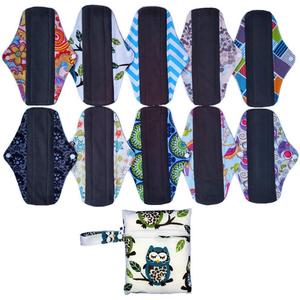 10Pieces 10Inch Reusable Washable Menstraul Pads Sanitary Pads