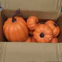 9PCS Fall Pumpkin Decor - Plastic Artificial Fake Pumpkins Used for Home Party Outdoor Decor and Thanksgiving Decorations(Orange)