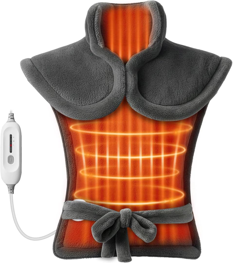 COMFIER Large Heating Pad for Back, FSA Eligible HSA Heating Pad for Neck and Shoulders and Back, Heated Neck Wrap, 3 Heat Levels & 90-Mins Auto Shut Off, Gifts for Women Men