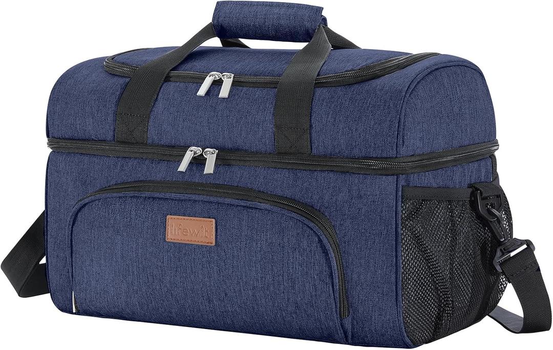 Lifewit Insulated Cooler Bag, 48 Can Large Leakproof Beach Cooler, Lightweight Portable Double Layer Soft-Sided Travel Ice Chest for Camping, Kayaking, Road Trips, Grocery Shopping, Dark Blue