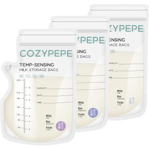 COZYPEPE Temp-Sensing Milk Storage Bags 100Pcs