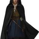 HOMELEX Renaissance Hooded Cloak Halloween Medieval Costume Cosplay Short Cape for Men and Women (Black)