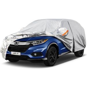 Kayme 6 Layers SUV Car Cover Custom Fit for Honda HR-V HRV (1995-2025) Waterproof All Weather for Automobiles, Outdoor Full Cover Rain Sun UV Protection.Silver