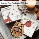 2 x 2025 Book Ornaments for Christmas Tree, Gift for Book Lover Women, Wooden Ornaments as Bookish Gifts for Christmas Tree Decorations, Gifts for Readers Hanging Xmas Decor