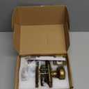 Antique Brass Door Knobs Privacy Door Knobs Interior with Push-Button, Vintage Door Knob with Lock for Bedroom and Bathroom, Zinc Alloy, 1 Pack