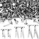 Ferraycle 500 Pieces Mini Brads Fasteners Brass Paper Fasteners Metal Round Pastel Brads for Scrapbooking Crafts DIY Projects 0.5 Inch, 0.7 Inch, 1 Inch (Silver)