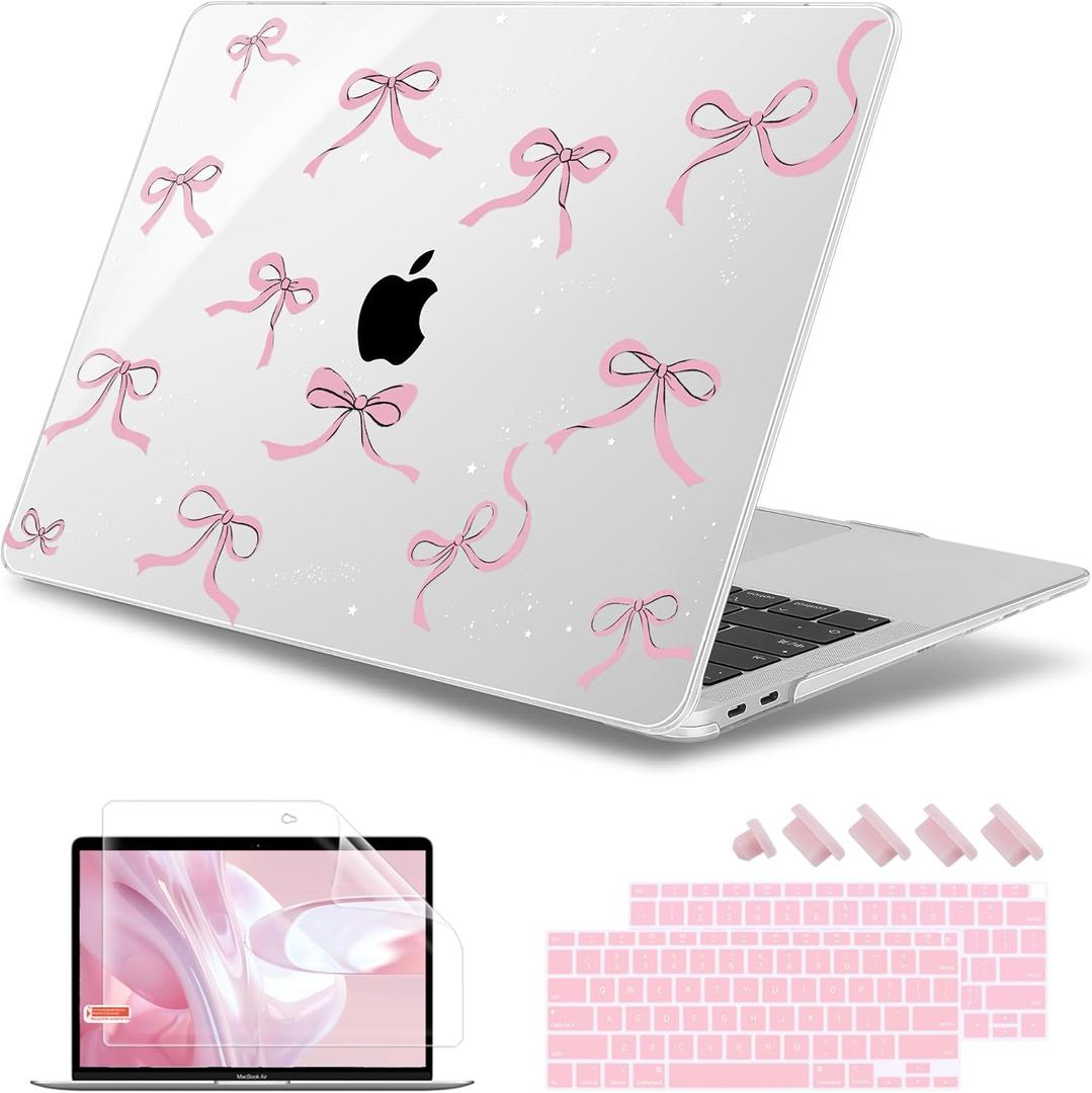 May Chen Compatible with MacBook Air 13 inch Case 2022 2021, 2020-2018 Release Model: M1 A2337 A2179 A1932, Plastic Hard Shell Case Cover for Mabook Air 13 inch with Retina Dispaly, Star Bow