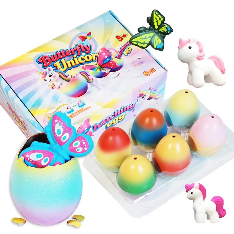 Unicorn and Butterfly Hatching Egg Toy, Water Growing Animal Toy, Surprise Large Egg Toy for Kids