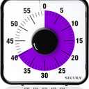 Secura 60-Minute Visual Countdown Timer, 7.5-Inch Oversize Classroom Visual Timer for Kids and Adults, Durable Mechanical Kitchen Timer Clock with Magnetic Backing (Purple)