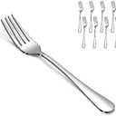SANTUO Dessert Forks Set - 8-piece Stainless Steel Salad Forks Cream Fork Flatware Set Reusable for Household Use or Camping - Silver 6.7 Inches Pack of 2