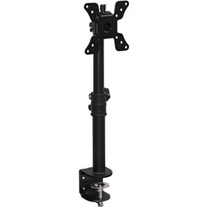 Mount-It! Single Monitor Desk Mount - Vertical Monitor Stand with Height Adjustable Telescoping Pole - Fits 1934 Inch VESA Monitors - Tilt & Swivel - Heavy-Duty Desk Clamp