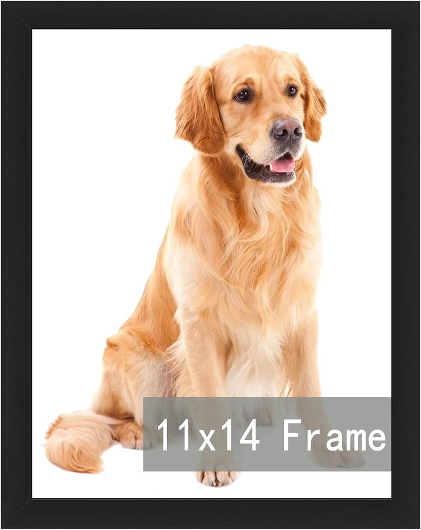 RUN HELIX 11x14 Picture Frame in Black - Horizontal and Vertical Formats for Wall Mounting - Simple Design Frame with Shatter Resistant Perspex Perfect for Home Decoration, Office, Hotel, and Bedroom