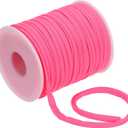 PATIKIL Flat Elastic Nylon Cord, 21.87 Yard 5 mm Stretchy Spandex Cord Fabric Elastic String for Sewing Clothing Hair Ties Drawstring DIY Crafts, Dark Pink
