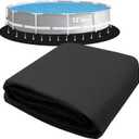 12-Foot Round Pool Pads for Above Ground Pool, Durable Geotextile Fabric Under Pool Liner Pad, Puncture Resistant Pool Ground Pad, Extend Liner Life, Black