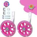 Training Wheels for Bicycle,Flash Mute Wheel Compatible for Bikes of 12 Inch 1 Pair (light pink)