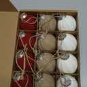 12 Pcs 2.36 Inch Boho Farmhouse Christmas Ornaments Burgundy Beige Crochet Christmas Balls Modern Handmade Woven Knitted Cotton Baubles for Xmas Tree Rustic Farmhouse Holiday Decor (Red, White, Light Beige)