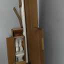 Ivilon Decorative Window Curtain Rod - Carved Square Finials, 1 1/8 in Rod, 28 to 48 in. White/Ivory