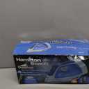 Hamilton Beach Steam Iron & Vertical Steamer for Clothes with Scratch-Resistant Durathon Soleplate, 8' Retractable Cord, 3-Way Auto Shutoff, Anti-Drip, 1500 Watts, Blue