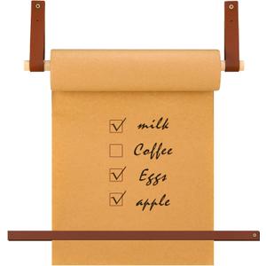 Lincia 12 Inch Kraft Paper Roll Dispenser Wall Mounted 30 Meters Brown Grocery List Note Craft Butcher Paper Roll Holder Memo Board for Wall Decor, to-do Lists, DIY Drawing, Artwork, Creative