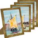 KTKDE 4x6 Picture Frame Set of 4, Ornate Vintage Gold Photo Frames with Real Glass 4 x 6 Antique Photo Frame for Wall Decor or Tabletop Display Retro Home Decor best gift