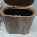 ChezMax Kitchen Trash Can Garbage Container Bin with Press Type Lid Waste Basket Garbage Can Narrow Trash Bin (Brown)