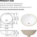 19" x 16" Oval Undermount Bathroom Sink