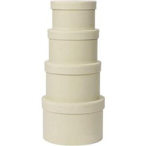 GnFlus Round White Gift Boxes with Lids for Presents Set of 4 Velvet Nesting Gifts Box for Arrangements Flowers Wedding Birthday Mothers Valentines Bridesmaid Christmas Party Anniversary