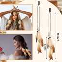 Geyoga 12 Pcs Feather Hair Clip Boho Hair Extensions with Feather Clip Comb Hippie DIY Accessories Hairpin Tribal Braided Beads Headdress for Women (Brown,Artistic)
