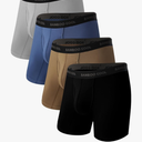 BAMBOO COOL Men's Ultra Breathable Underwear,No Riding Up Boxer Briefs with ComfortFlexible Waistband,Multipack Large