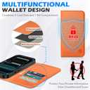 SHIELDON Case Wallet for iPhone 17 Pro 6.3-inch | Genuine Leather, RFID Blocking Credit Card Holder, Magnetic Closure, Folio Design, Kickstand, TPU Soft Full Protective Cover 2025 - Orange